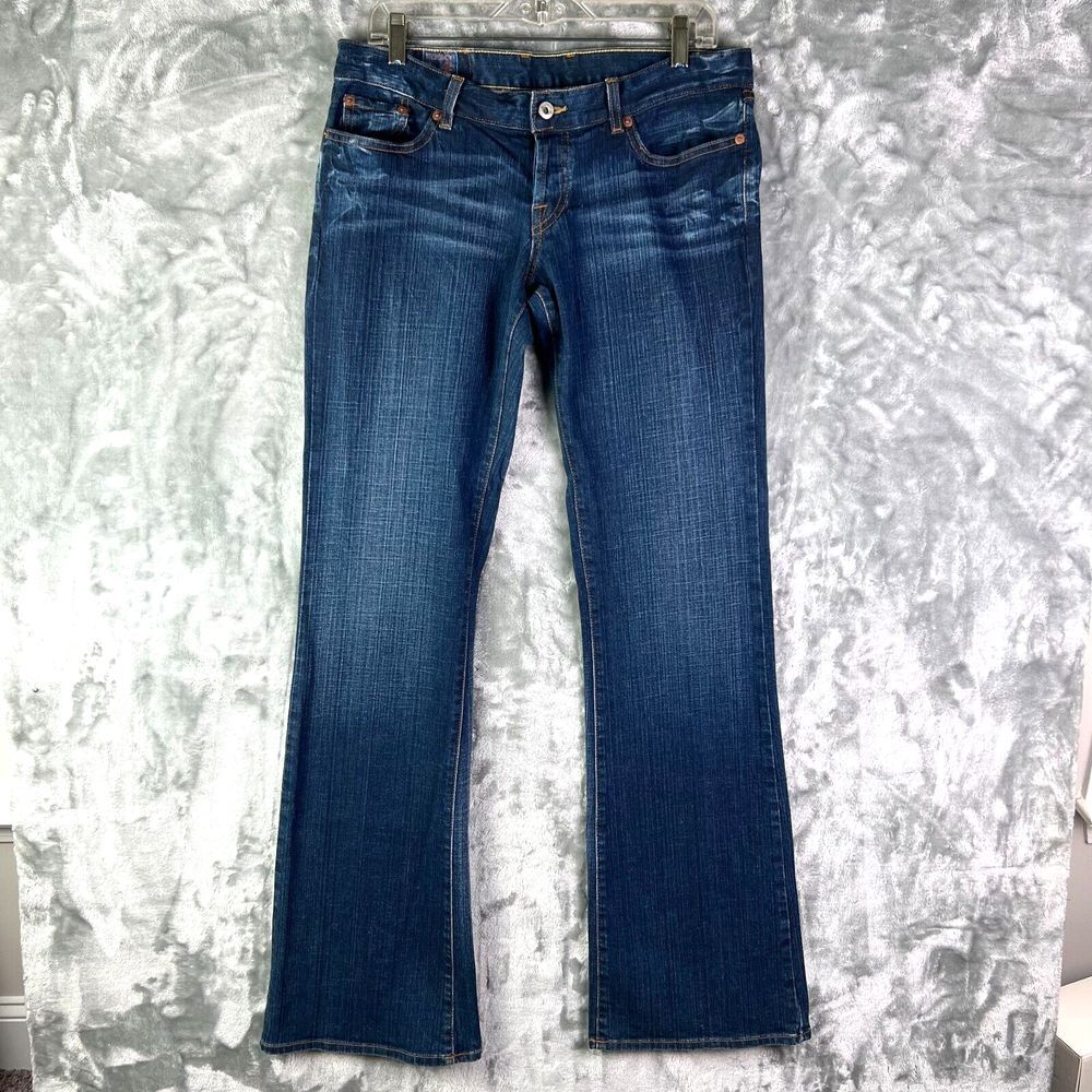 Y2K Lucky Brand Jeans Womens Sz 12/31 NWOT‎ Inseam 35.5 Low Rise Flare Dark Wash